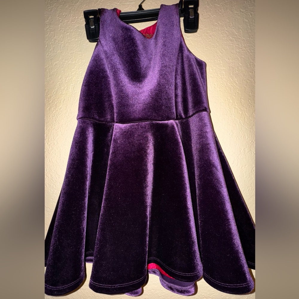 OSHKOSH Purple Velvet Sleeveless Dress